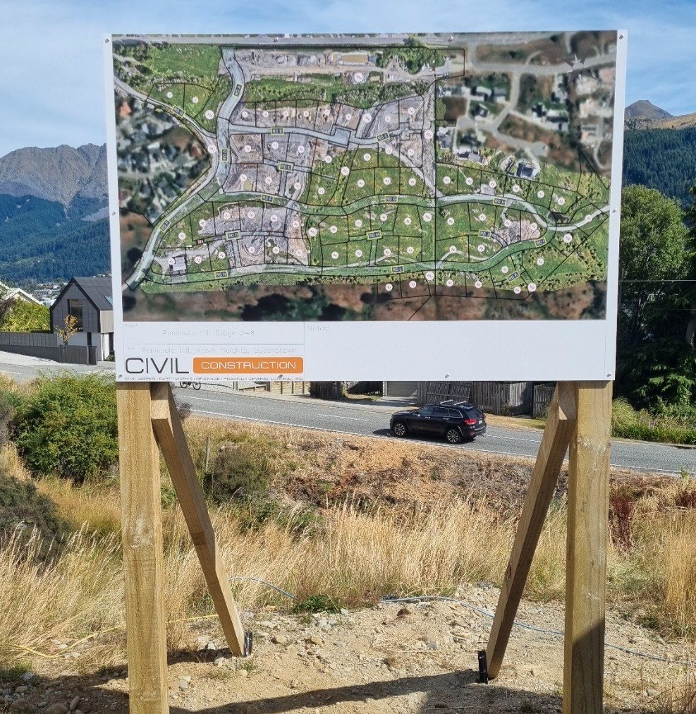 Subdivision plan site sign
