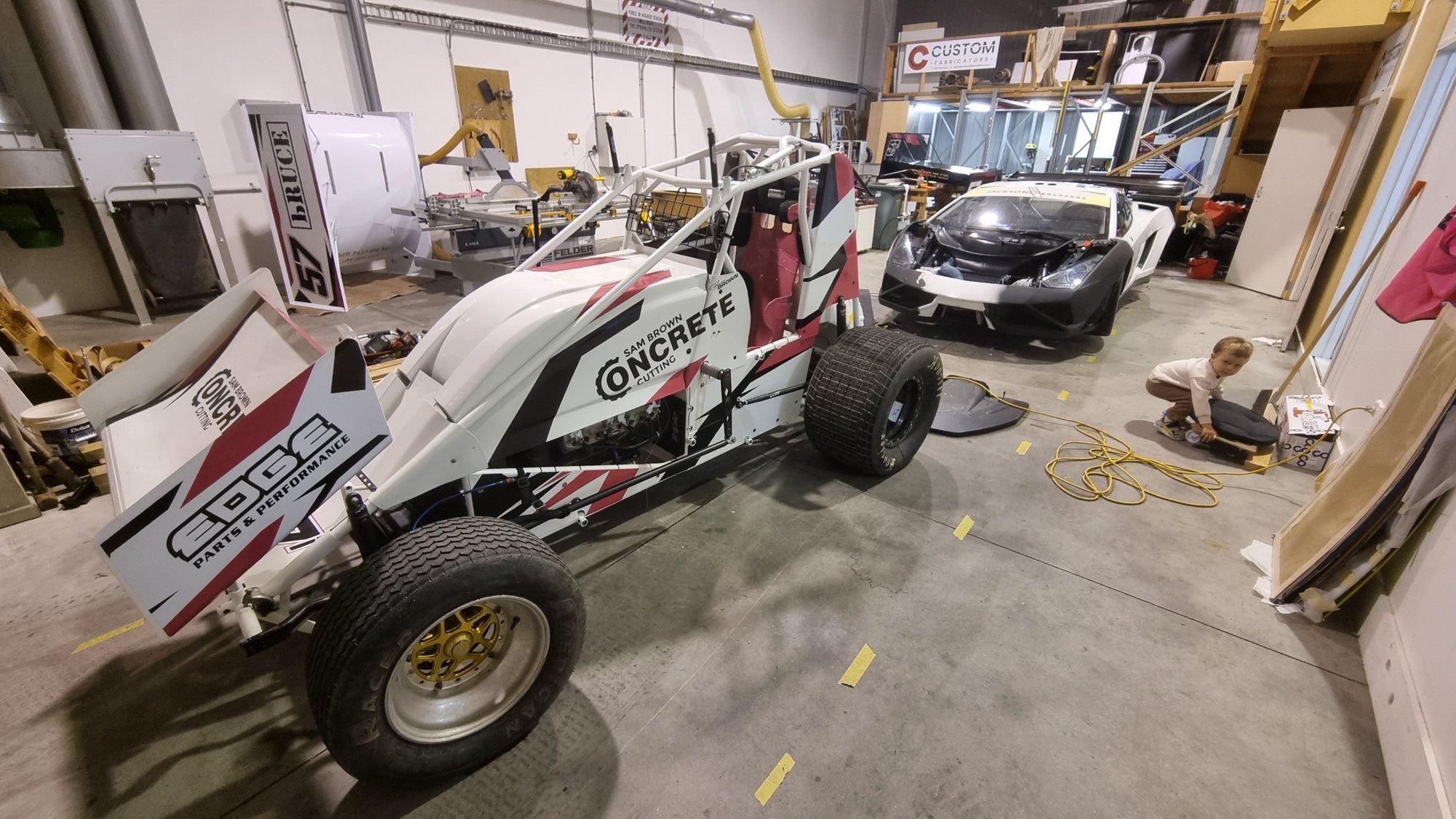 Sprint car build in the workshop