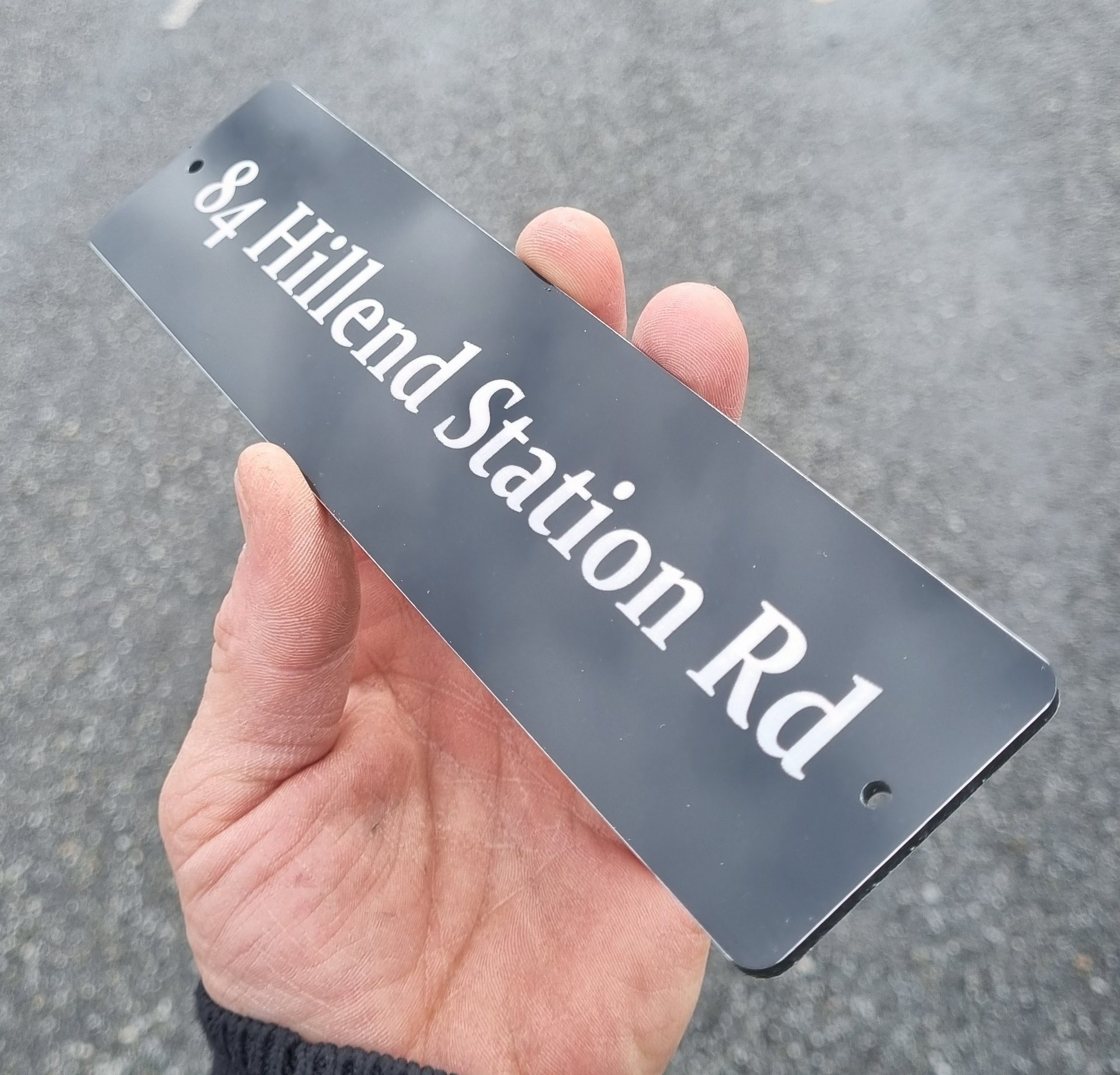 Engraved address plate