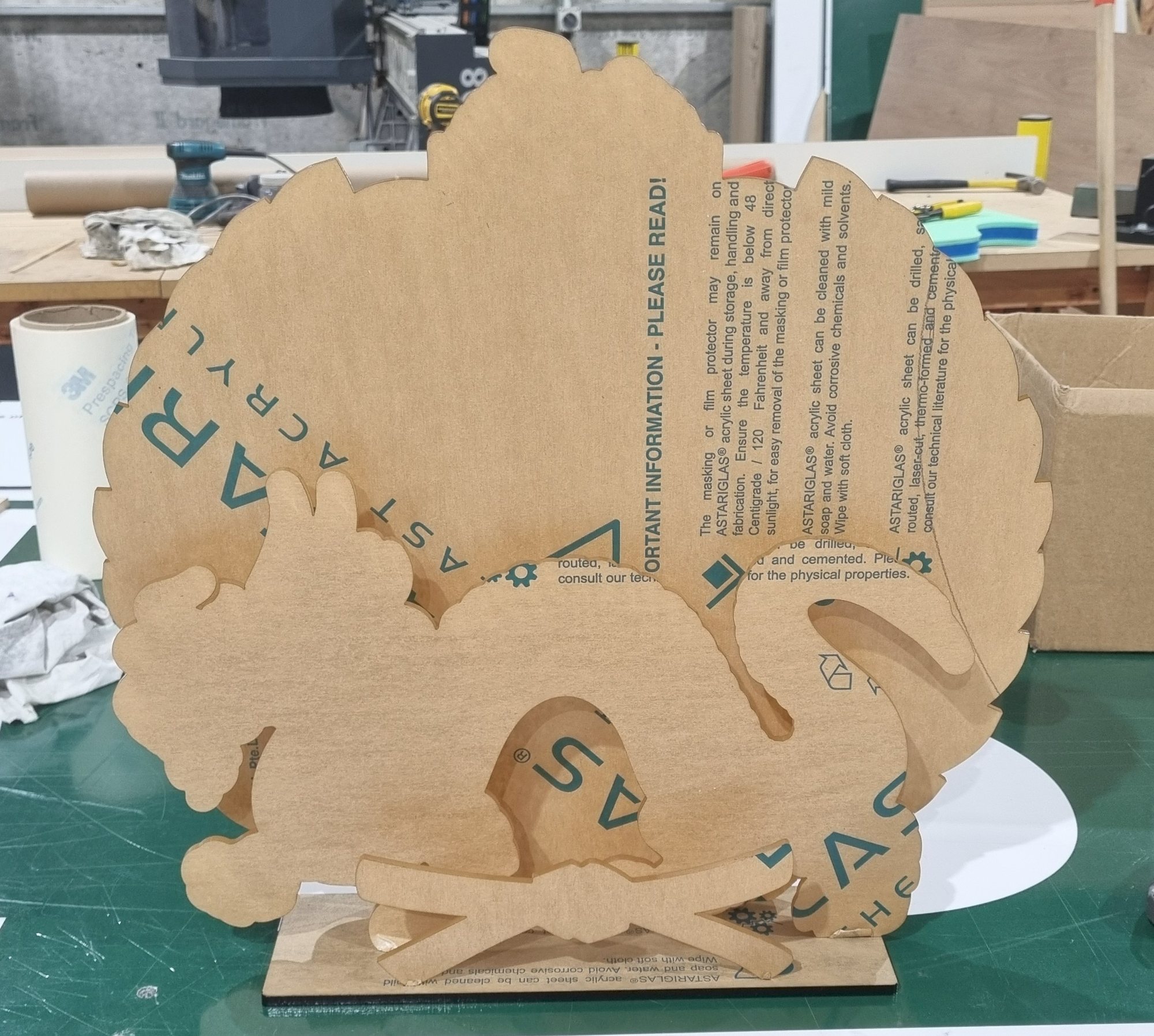Laser-cut display piece