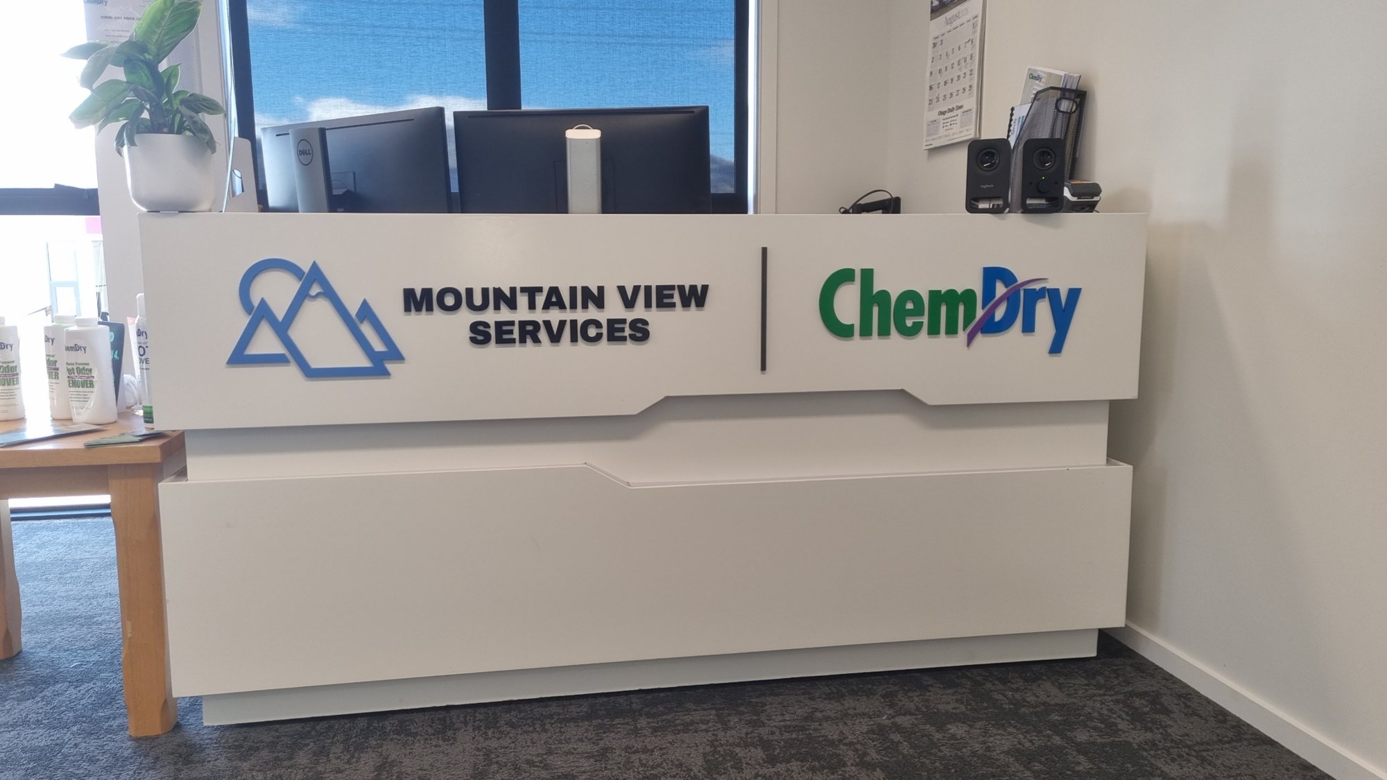 Reception desk signage