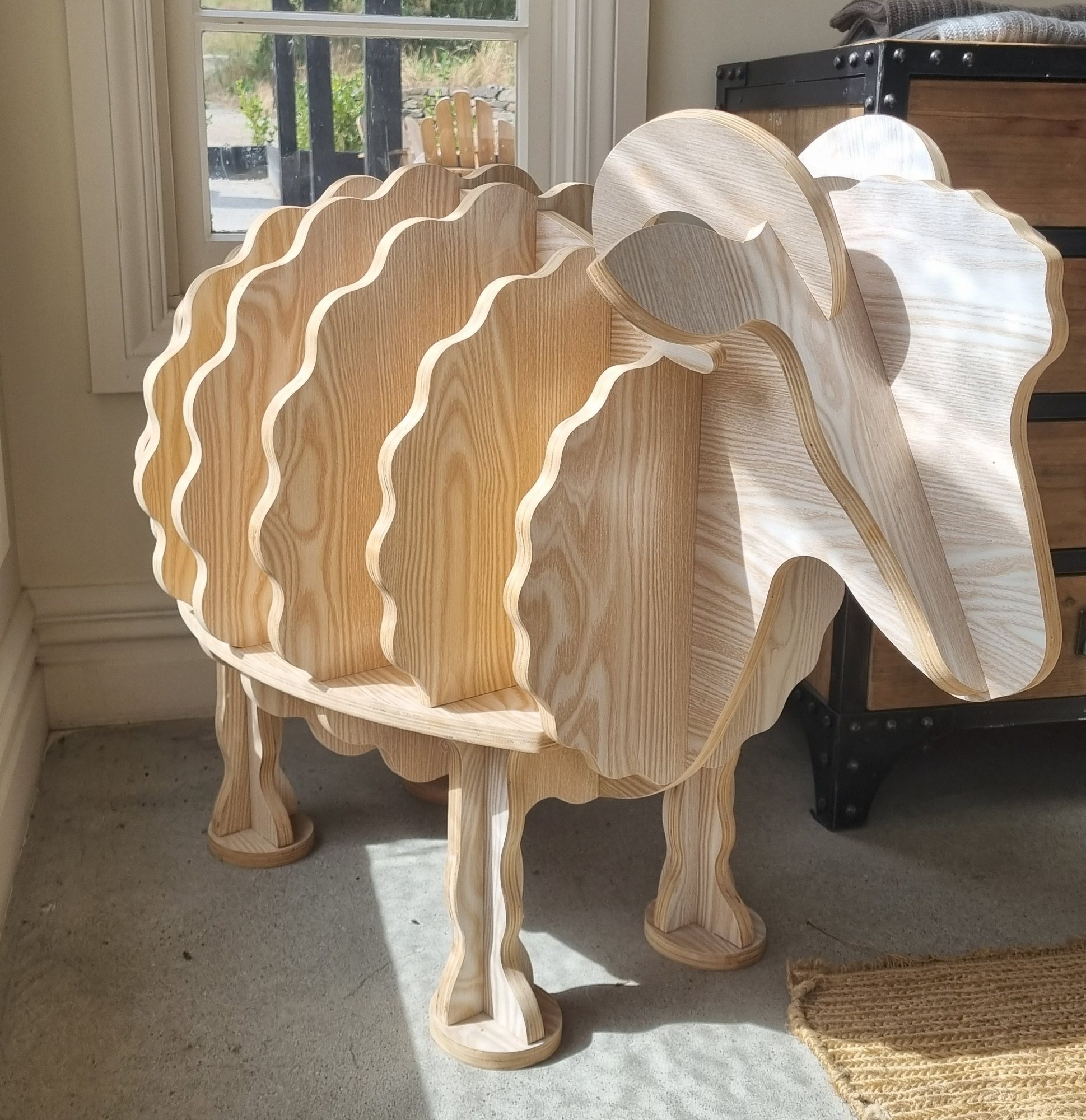 Plywood sheep shelf