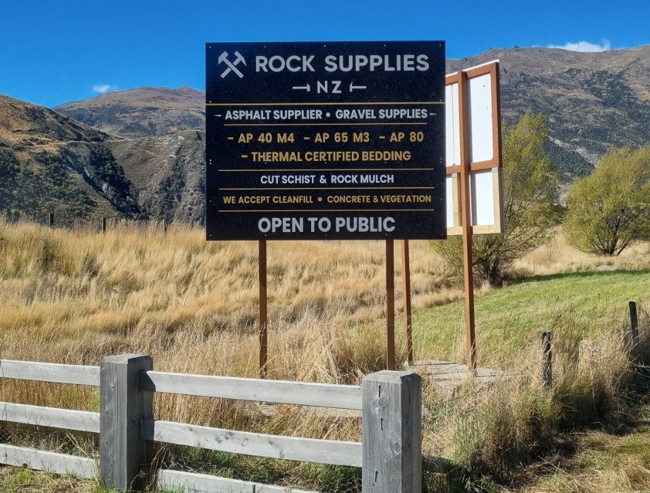 Rock Supplies roadside sign