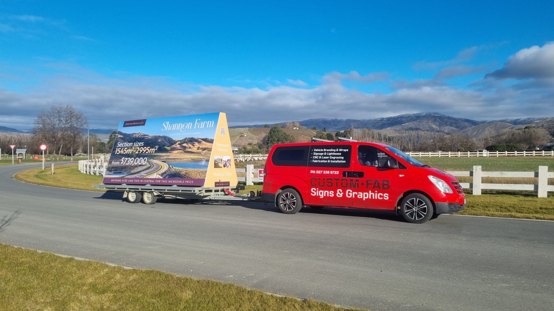Delivering a billboard trailer sign