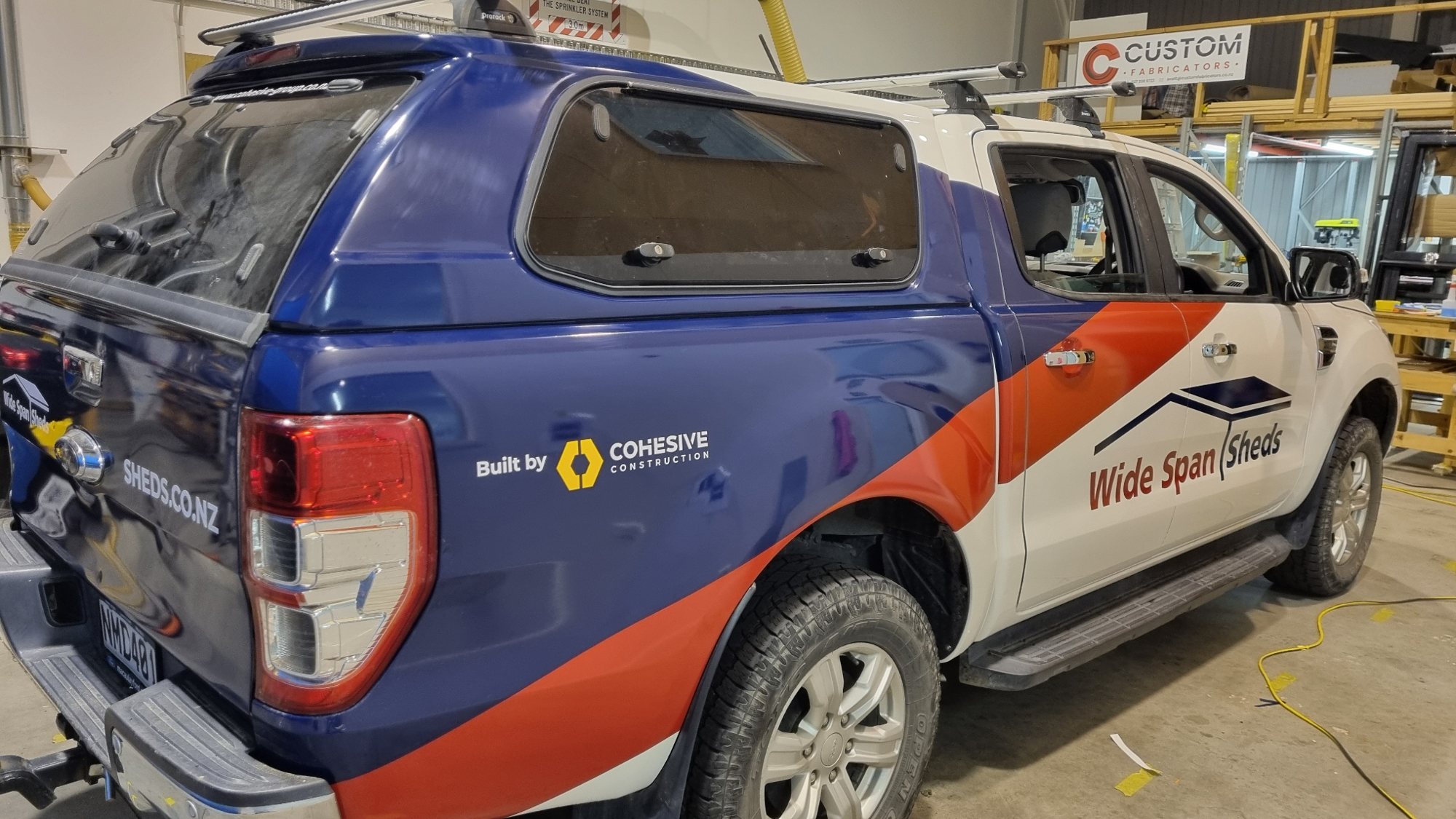 Wide Span Sheds ute graphics